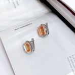 Серебряные серьги Tiva с Натуральным золотим кварцем 6.95ct (2165859)