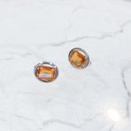 Серебряные серьги Tiva с Натуральным золотим кварцем 6.95ct (2165859)