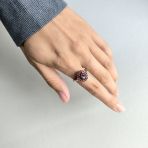 Серебряное кольцо Tiva с натуральным гранатом 2.945ct, вес изделия 3,68 гр (2166535) 18 размер