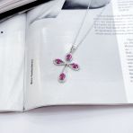 Серебряное колье Tiva с натуральным рубином 1.329ct, вес изделия 3,89 гр (2167624) 450500 размер