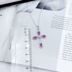 Серебряное колье Tiva с натуральным рубином 1.329ct, вес изделия 3,89 гр (2167624) 450500 размер