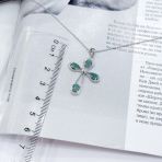 Серебряное колье Tiva с натуральным изумрудом 0.879ct, вес изделия 3,89 гр (2167655) 450500 размер