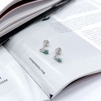 Серебряные серьги Tiva с натуральным изумрудом 0.405ct (2168614) 