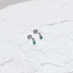 Серебряные серьги Tiva с натуральным изумрудом 0.405ct (2168614) 