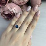 Серебряное кольцо Tiva с топазом Лондон Блю 1.027ct, вес изделия 2,59 гр (1074220) 18 размер