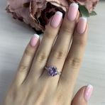 Серебряное кольцо Tiva с натуральным аметистом 3.422ct, вес изделия 3,79 гр (1141069) 17 размер