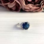 Серебряное кольцо Tiva с топазом Лондон Блю 4.528ct, вес изделия 4,49 гр (1449745) 18 размер