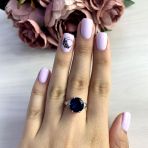 Серебряное кольцо Tiva с топазом Лондон Блю 4.528ct, вес изделия 4,49 гр (1449745) 18 размер