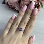 Серебряное кольцо Tiva с натуральным аметистом 1.211ct, вес изделия 2,87 гр (1634523) 17.5 размер