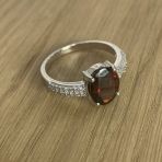 Серебряное кольцо Tiva с натуральным гранатом 3.157ct, вес изделия 2,96 гр (1634783) 18 размер