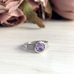 Серебряное кольцо Tiva с натуральным аметистом 1.917ct, вес изделия 3,49 гр (1983720) 18 размер