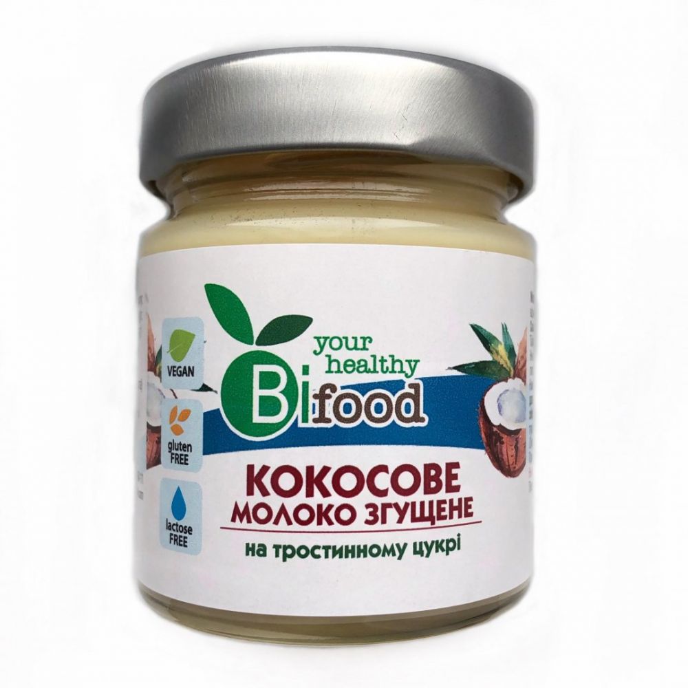 Молоко КОКОСОВЕ згущене на тростинному цукрі BiFood, 240 г