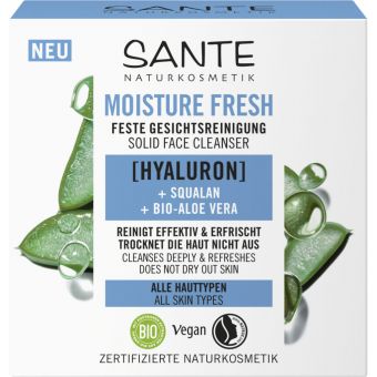 БІО-Засіб твердий MOISTURE FRESH для вмивання обличчя з гіалуроновою кислотою SANTE, 60 г