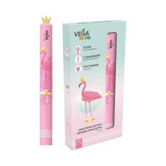 Електрична дитяча звукова зубна щітка Vega (Вега) Kids VK-500 Pink, рожева