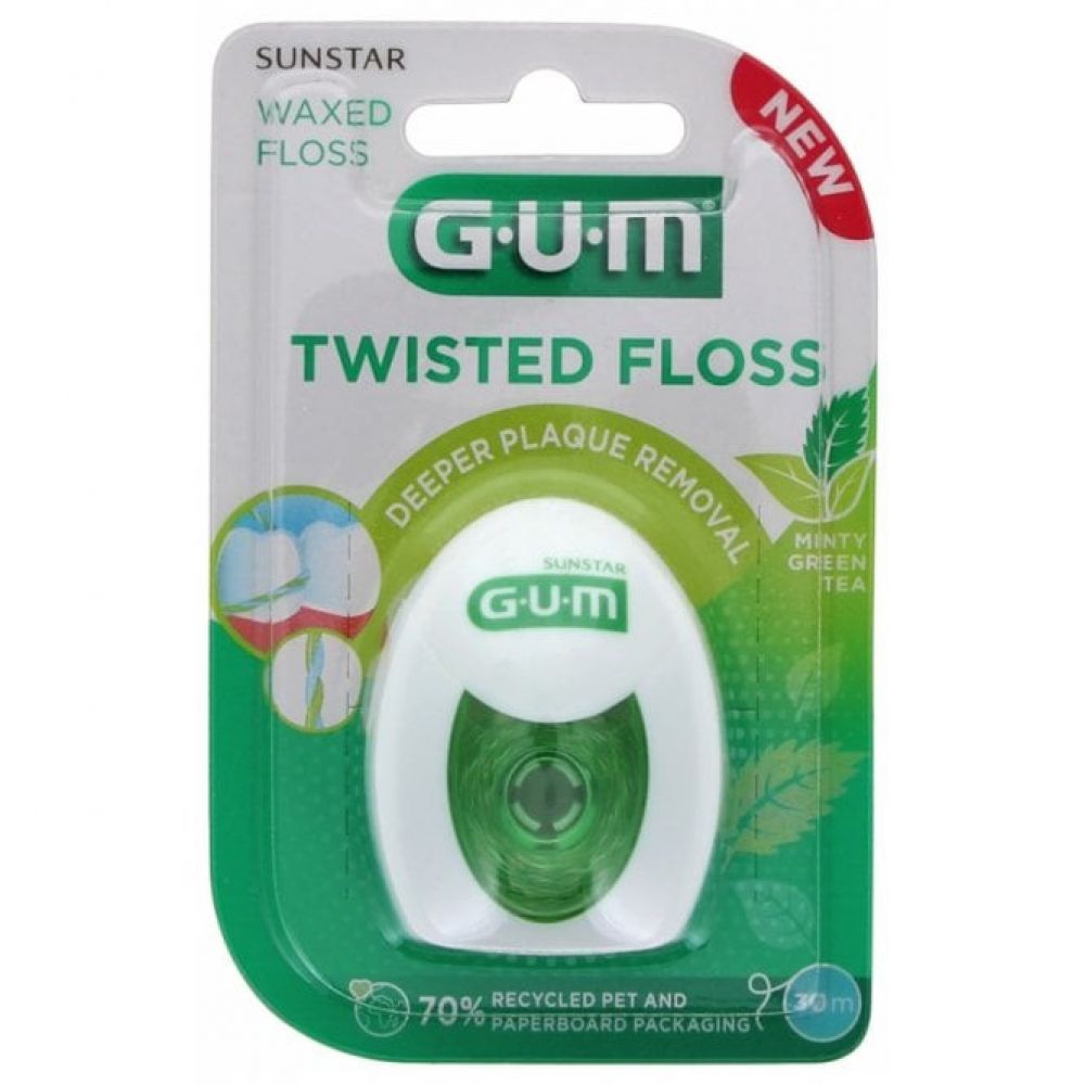 Нитка GUM Twisted Floss Mint Waxed, 30 м