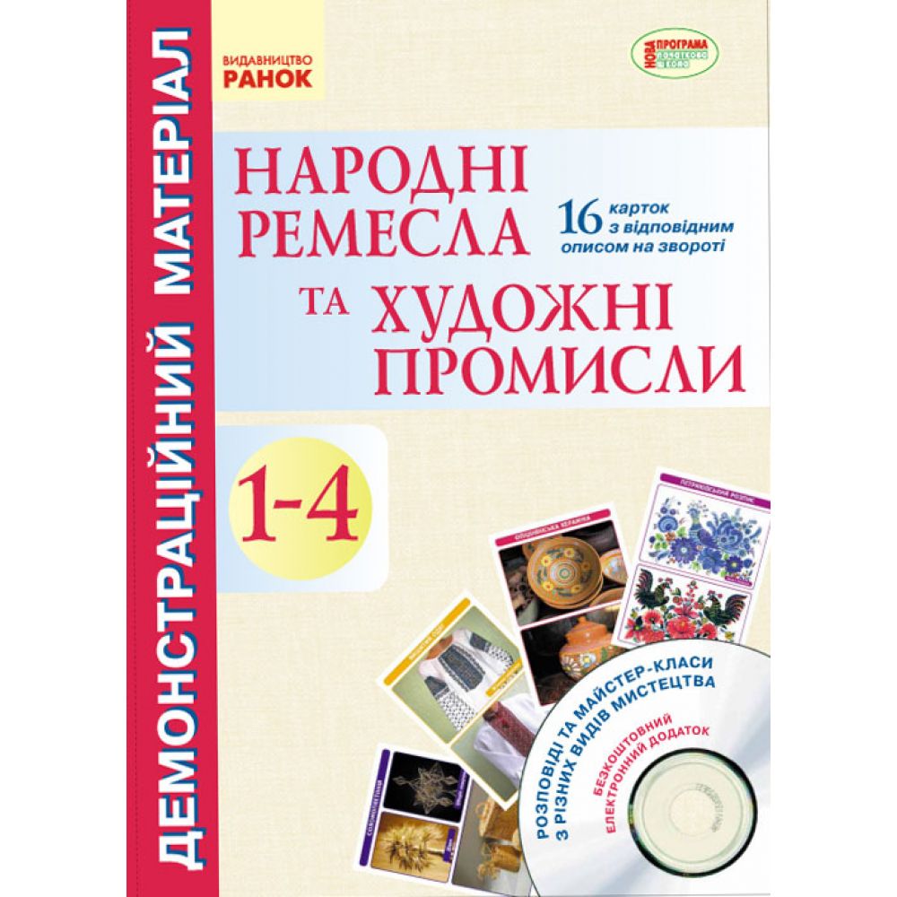 Народні ремесла та художні промисли. 1-4 клас. Демонстраційний матеріал + CD-диск