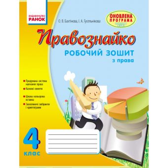 Правознайко. Робочий зошит з права. 4 клас (українською мовою)