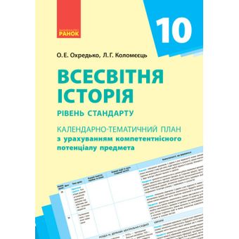 Календарно-тематичне планування. Всесвітня історія 10 клас. Рівень стандарту