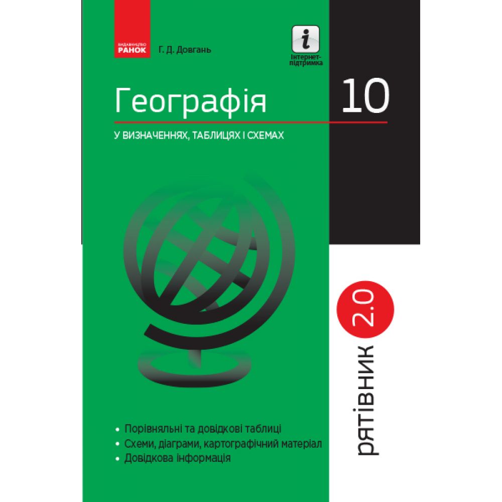 Географія у визначеннях, таблицях і схемах. 10 клас. Серія «Рятівник 2.0»