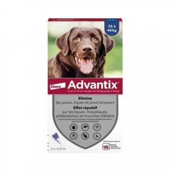 Краплі на холку Bayer Elanco Advantix для собак від 25 до 40 кг 1 піпетка
