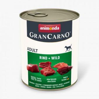 Влажный корм Animonda GranCarno для взрослых собак, с говядиной и дичью, 800 г