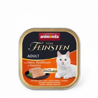 Влажный корм Animonda Vom Feinsten для взрослых кошек, с курицей, говядиной и морковью, 100 г