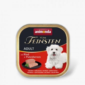 Влажный корм Animonda Vom Feinsten для взрослых собак, с говядиной и индюшачьими сердцами, 150 г