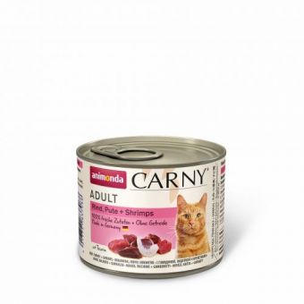 Влажный корм Animonda Carny для взрослых кошек, с говядиной, индейкой и креветками, 200 г
