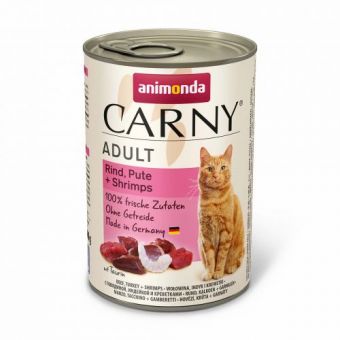 Влажный корм Animonda Carny для взрослых кошек, с говядиной, индейкой и креветками, 400 г