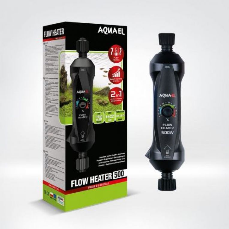Обогреватель Aquael для аквариума Flow Heater проточный с системой регулировки One Touch 500 Вт.