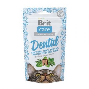 Функциональные лакомства Brit Care Dental с индейкой для котов, 50г