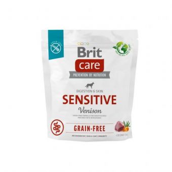 Сухой корм Brit Care Dog Grain-free Sensitive для собак с чувствительным пищеварением, беззерновой с олениной, 1 кг