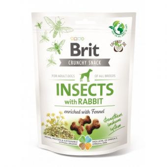 Лакомства для собак Brit Care Dog Crunchy Cracker Insects для иммунитета, насекомые, кролик и фенхель, 200 г