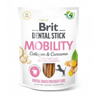 Лакомства для собак Brit Dental Stick Mobility для мобильности суставов, коллаген и куркума, 7 шт, 251 г