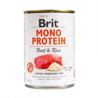 Влажный корм Brit Mono Protein Beef & Rice для собак, с говядиной и рисом, 400 г