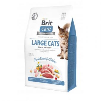 Сухой корм Brit Care Cat GF Large Power & Vitality для кошек больших пород, утка и курица, 400 г