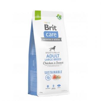 Сухой корм Brit Care Dog Sustainable Adult Large Breed для собак больших пород, с курицей и насекомыми, 12 кг