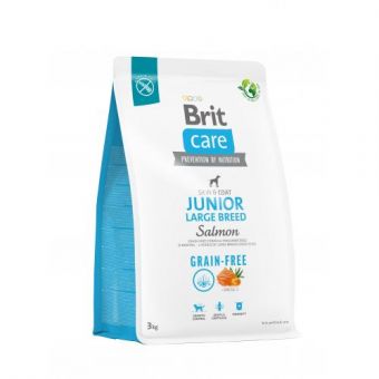 Сухой корм Brit Care Dog Grain-free Junior Large Breed для молодых собак больших пород, беззерновой с лососем, 3 кг