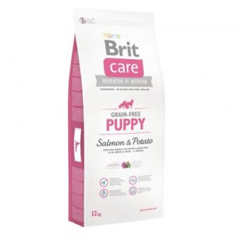 Сухой корм Brit Care Dog Grain-free Puppy для щенков всех пород, с лососем и картофелем, 12 кг