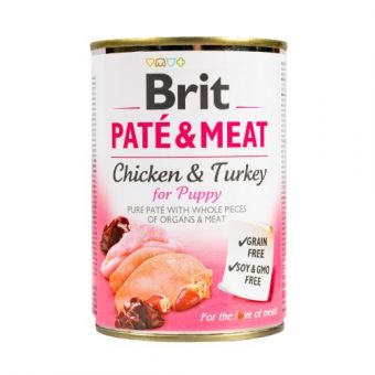Влажный корм Brit Care Pate & Meat для щенков, с курицей и индейкой, 400 г