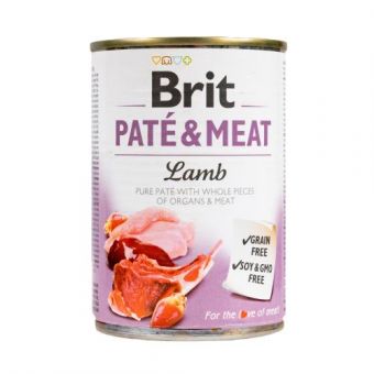 Влажный корм Brit Care Pate & Meat для собак, с ягненком, 400 г