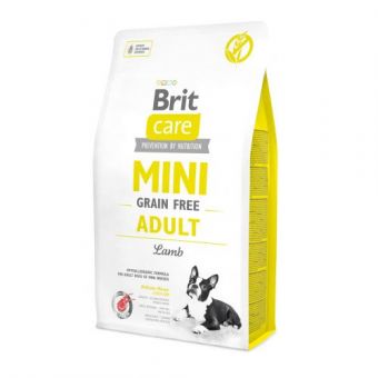 Сухой корм Brit Care GF Mini для взрослых собак миниатюрных пород, с ягненком, 2 кг