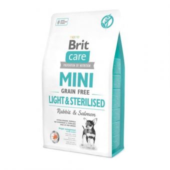 Сухой корм Brit Care GF Mini Light & Sterilised для взрослых собак мелких пород с лишним или стерилизованным весом, с кроликом и лососем, 2 кг