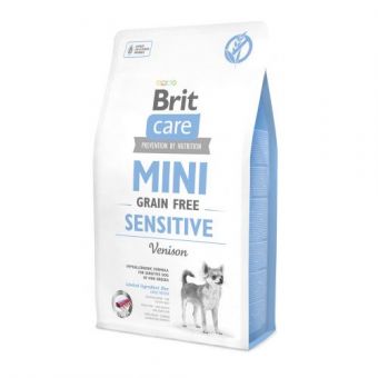 Сухой корм Brit Care GF Mini Sensitive для собак миниатюрных пород с чувствительным пищеварением, с олениной, 2 кг