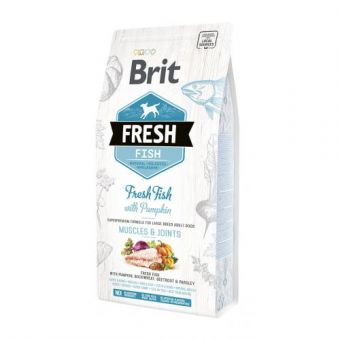 Сухой корм Brit Fresh для взрослых собак больших пород, для мышц и суставов, с рыбой и тыквой, 2,5 кг