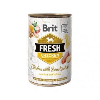 Консервированный корм Brit Fresh Chicken/Sweet Potato для собак, с курицей и бататом, 400 г