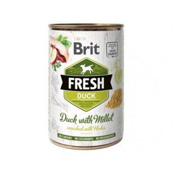 Консервированный корм Brit Fresh Duck/Millet для собак, с уткой и пшеном, 400 г