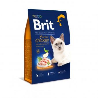 Сухой корм Brit Premium Cat by Nature Indoor для кошек, живущих в помещении, с курицей, 8 кг