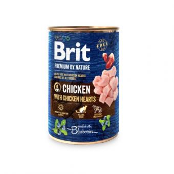 Влажный корм Brit Premium by Nature для собак, курица с куриным сердцем, 400 г