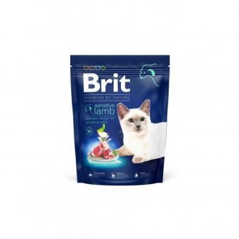 Сухой корм Brit Premium Cat by Nature Sensitive для кошек с чувствительным пищеварением, с ягненком, 300 г